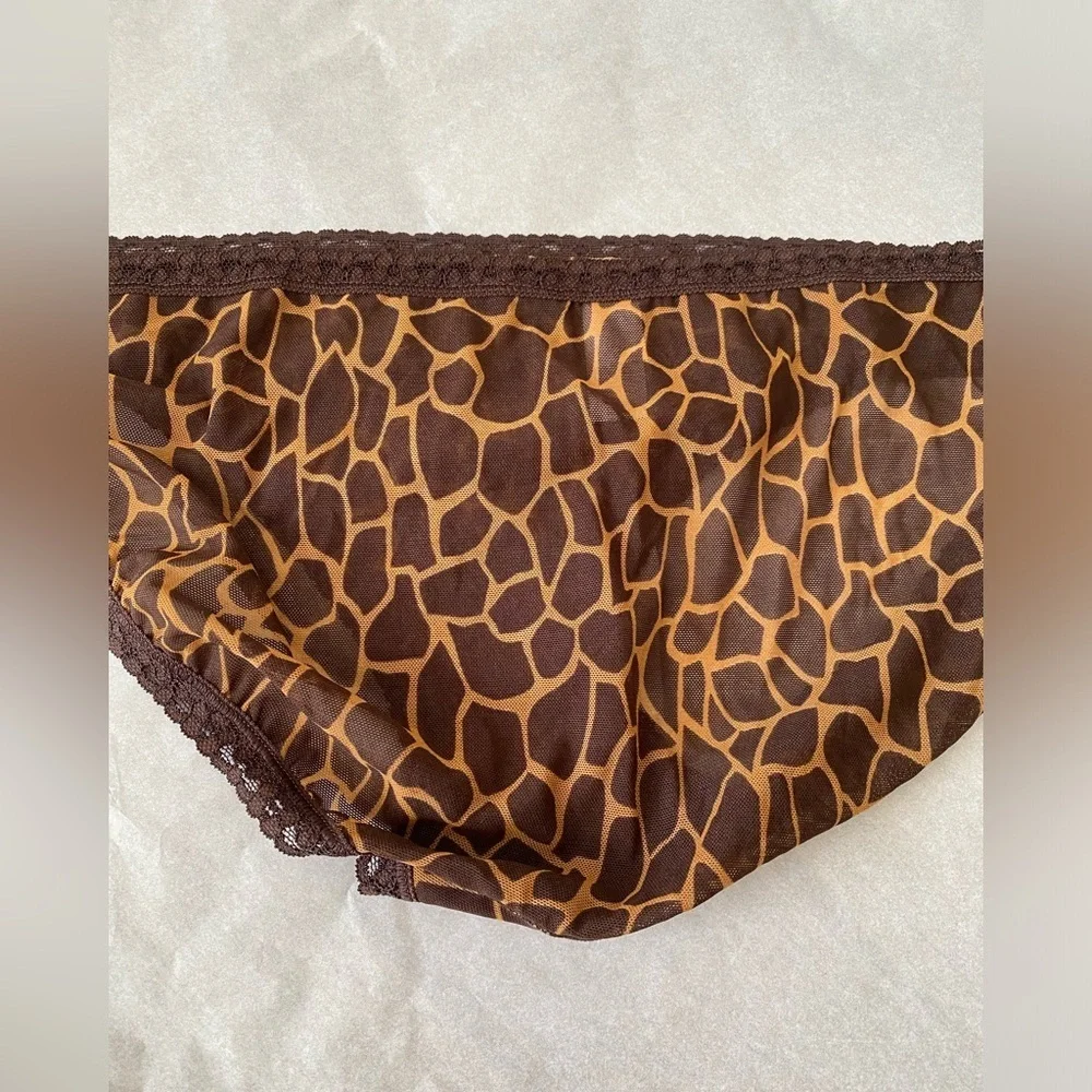 Old Navy Animal Print Mesh Lace Trim Bikini Size Large